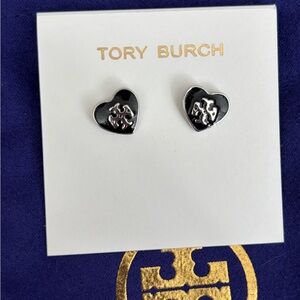 Tory Burch Black Heart Earrings